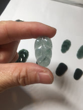 Load image into Gallery viewer, 100% natural type A icy watery light green blue gray Guatemala jadeite leaf pendant BP184-2

