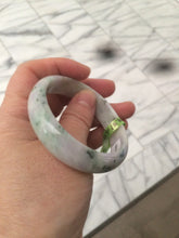Load image into Gallery viewer, Certified 51.7 mm type A 100% Natural green/purple/white oval Jadeite Jade bangle F109-6200
