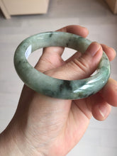 Load image into Gallery viewer, 58mm certified Type A 100% Natural light green gray chubby Jadeite Jade bangle BS117-6632
