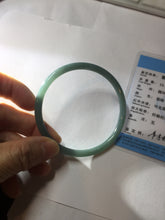 Load image into Gallery viewer, 57.2mm Certified Type A 100% Natural dark green/blue/gray with Guatemala slim round cut Jadeite bangle PE63-7018
