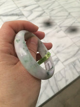 Load image into Gallery viewer, Certified 51.7 mm type A 100% Natural green/purple/white oval Jadeite Jade bangle F109-6200
