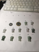 Load image into Gallery viewer, Type A 100% Natural oily dark green/light green/purple/white jadeite jade cat kitty pendant PD200
