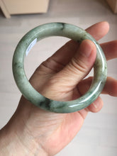 Load image into Gallery viewer, 58mm certified Type A 100% Natural light green gray chubby Jadeite Jade bangle BS117-6632

