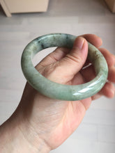 Load image into Gallery viewer, 58mm certified Type A 100% Natural light green gray chubby Jadeite Jade bangle BS117-6632
