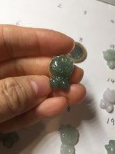 Load image into Gallery viewer, Type A 100% Natural oily dark green/light green/purple/white jadeite jade cat kitty pendant PD200
