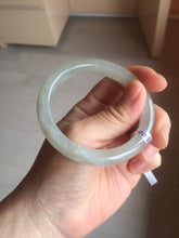 Load image into Gallery viewer, 53.2mm certified 100% Natural icy watery light beige pale pink gray nephrite bangle HN120-0082
