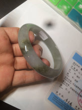 Load image into Gallery viewer, 57.7mm Certified 100% natural Type A dark green/gray jadeite jade bangle AJ65-8080
