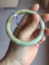 Load image into Gallery viewer, 56.6mm certified Type A 100% Natural light green/yellow/gray Jadeite Jade bangle AZ198-2776
