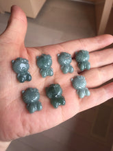 Load image into Gallery viewer, Type A 100% Natural dark green blue gray Guatemala jadeite jade cat kitty pendant PC143 Add one item
