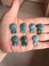Load image into Gallery viewer, Type A 100% Natural dark green blue gray Guatemala jadeite jade cat kitty pendant PC143 Add one item
