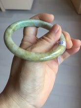 Load image into Gallery viewer, 56.6mm certified Type A 100% Natural light green/yellow/gray Jadeite Jade bangle AZ198-2776
