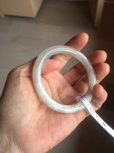 Load image into Gallery viewer, AllaboutjadeCanada.com only 52.2mm certified 100% Natural icy watery light beige pale pink(藕粉) gray white nephrite bangle HN121-0066
