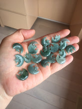 Load image into Gallery viewer, Type A 100% Natural dark green/blue/gray Guatemala jadeite Jade moon and star Pendant necklace group PC144 Add on item
