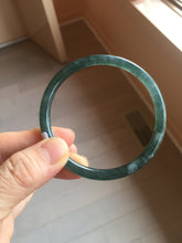 Load image into Gallery viewer, 58mm Type A 100% Natural dark green/blue/gray Guatemala slim round cut Jadeite bangle BH130-2484
