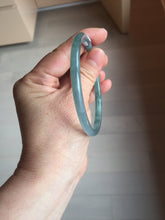 Load image into Gallery viewer, 60.5mm Certified Type A 100% Natural icy watery deep sea dark green/blue/purple/gray/black Guatemala round cut Jadeite bangle PB133-1486
