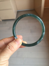 Load image into Gallery viewer, 58mm Type A 100% Natural dark green/blue/gray Guatemala slim round cut Jadeite bangle BH130-2484
