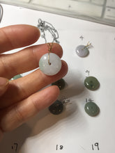 Load image into Gallery viewer, 9.9-15mm Type A 100% Natural light green yellow brown purple Jadeite Safety Guardian Button abacus bead donuts pendant PF73 Add on item
