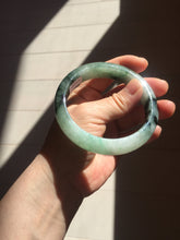 Load image into Gallery viewer, 60.3mm certified type A 100% Natural green/black Jadeite Jade bangle BM42-8565
