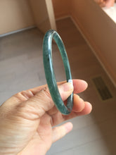 Load image into Gallery viewer, 58mm Type A 100% Natural dark green/blue/gray Guatemala slim round cut Jadeite bangle BH130-2484
