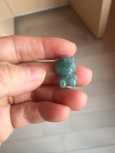 Load image into Gallery viewer, Type A 100% Natural dark green blue gray Guatemala jadeite jade cat kitty pendant PC143 Add one item
