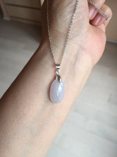 Load image into Gallery viewer, 12.3mm 100% natural type A light purple white Jadeite Jade simple is the best series pendant PB132
