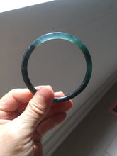Load image into Gallery viewer, 58.8mm Certified Type A 100% Natural Half Black (乌鸡) / Half Watery Blue (蓝水)/gray Guatemala Jadeite Jade Bangle AZ146-1345
