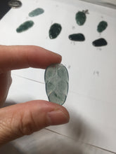 Load image into Gallery viewer, 100% natural type A icy watery light green blue gray Guatemala jadeite leaf pendant BP184-2
