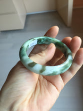 Load image into Gallery viewer, 50.5mm Certified type A 100% Natural sunny green dark green brown with green floating flowers oval Jadeite Jade bangle PD130-6295
