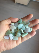 Load image into Gallery viewer, 5-18mm Type A 100% icy watery natural green blue purple white seashell/wing jadeite Jade Pendant necklace group AA68
