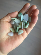 Load image into Gallery viewer, 5-18mm Type A 100% icy watery natural green blue purple white seashell/wing jadeite Jade Pendant necklace group AA68
