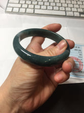 Load image into Gallery viewer, 59.8mm Certified Type A 100% Natural dark green/blue/gray/black Guatemala Jadeite bangle PJ148-1482
