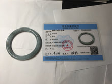 Load image into Gallery viewer, 55.5mm Certified Type A 100% Natural dark green/purple/gray round cut Jadeite bangle AA127-6935
