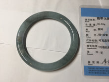 Load image into Gallery viewer, 55.5mm Certified Type A 100% Natural dark green/purple/gray round cut Jadeite bangle AA127-6935
