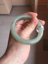 Load image into Gallery viewer, AllaboutjadeCanada.com only 52mm certified 100% Natural icy watery light green gray white nephrite bangle HN125-1010
