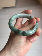 Load image into Gallery viewer, 55.2mm certified Type A 100% Natural dark green gray Jadeite Jade bangle BS113-6644

