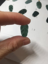 Load image into Gallery viewer, 100% natural type A icy watery dark green blue gray black Guatemala jadeite leaf pendant BP184-8/9/10
