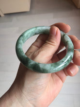 Load image into Gallery viewer, 55.2mm certified Type A 100% Natural dark green gray Jadeite Jade bangle BS113-6644
