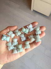 Load image into Gallery viewer, Type A 100% Natural light green white purple jadeite jade cute baby bear pendant AA65

