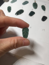 Load image into Gallery viewer, 100% natural type A icy watery dark green blue gray black Guatemala jadeite leaf pendant BP184-8/9/10
