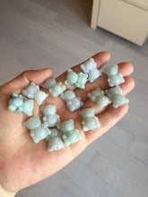 Load image into Gallery viewer, Type A 100% Natural light green white purple jadeite jade cute baby bear pendant AA65
