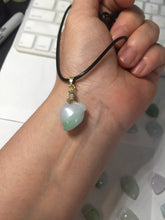 Load image into Gallery viewer, Type A 100% Natural icy watery sunny green/purple/white Jadeite Jade Peach Pendant group PA137
