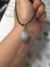 Load image into Gallery viewer, Type A 100% Natural icy watery sunny green/purple/white Jadeite Jade Peach Pendant group PA137
