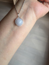 Load image into Gallery viewer, 12.3mm 100% natural type A light purple white Jadeite Jade simple is the best series pendant PB131
