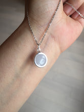 Load image into Gallery viewer, 12.3mm 100% natural type A light purple white Jadeite Jade simple is the best series pendant PB131
