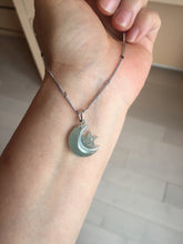 Load image into Gallery viewer, Type A 100% Natural dark green/blue/gray Guatemala jadeite Jade moon and star Pendant necklace group PC144 Add on item
