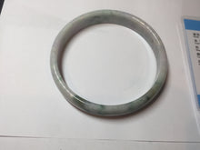 Load image into Gallery viewer, 78.5mm certified Type A 100% Natural light green sunny green purple white plus size flat style Jadeite Jade bangle J131-2213
