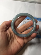 Load image into Gallery viewer, 55.5mm Certified Type A 100% Natural dark green/purple/gray round cut Jadeite bangle AA127-6935
