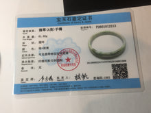 Load image into Gallery viewer, 78.5mm certified Type A 100% Natural light green sunny green purple white plus size flat style Jadeite Jade bangle J131-2213
