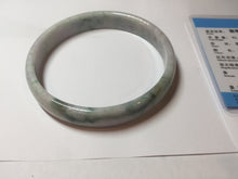Load image into Gallery viewer, 78.5mm certified Type A 100% Natural light green sunny green purple white plus size flat style Jadeite Jade bangle J131-2213
