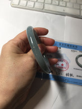 Load image into Gallery viewer, 55.5mm Certified Type A 100% Natural dark green/purple/gray round cut Jadeite bangle AA127-6935
